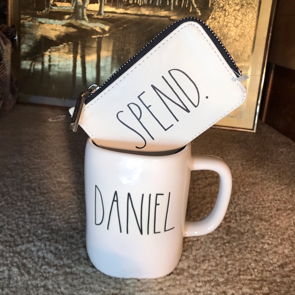 Rae Dunn cup and wallet